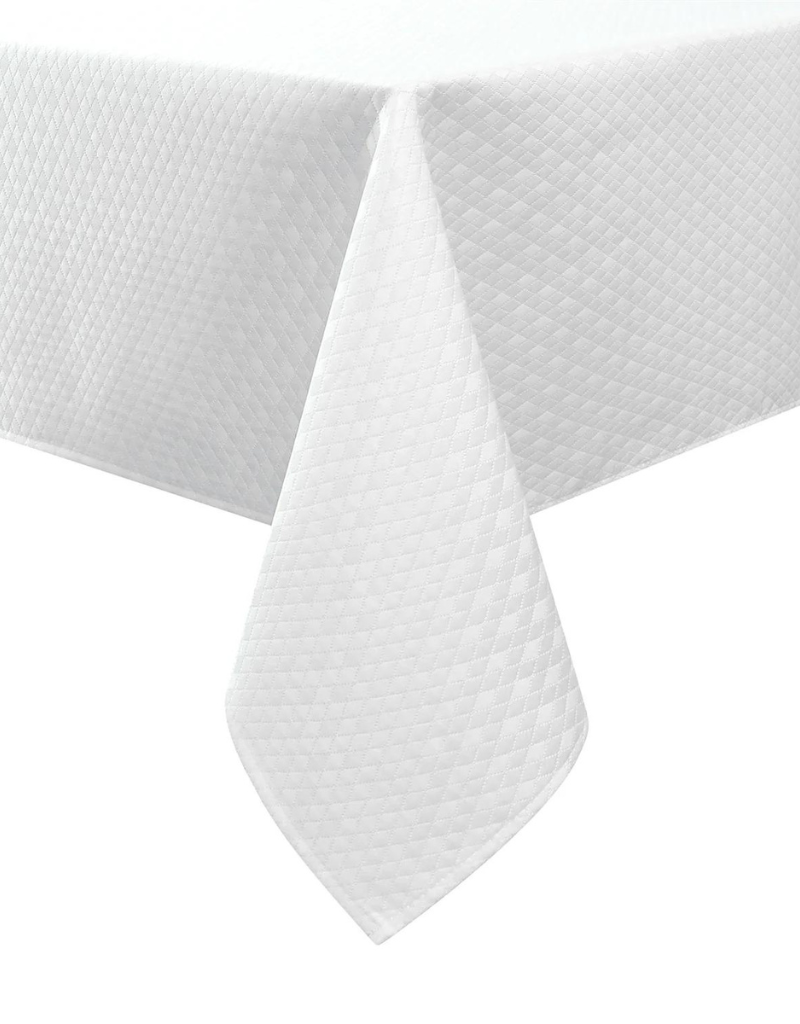 Jacquard Diamond White Tablecloth #1365