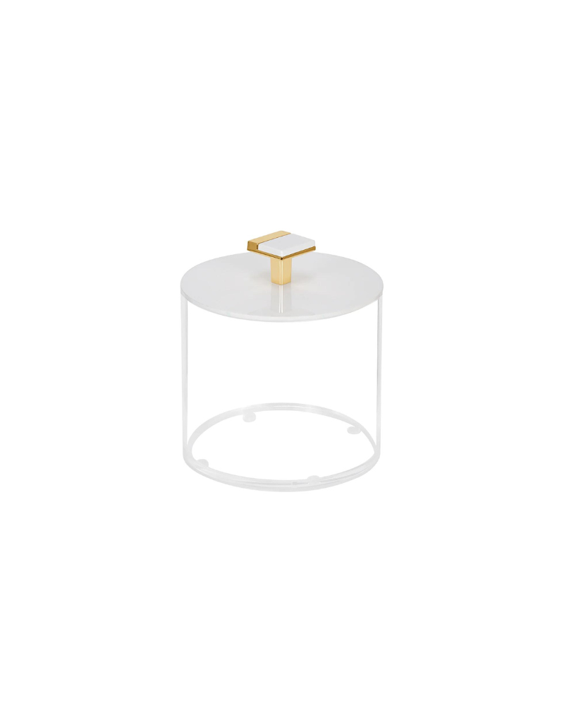 Gold Knob Lucite Jar