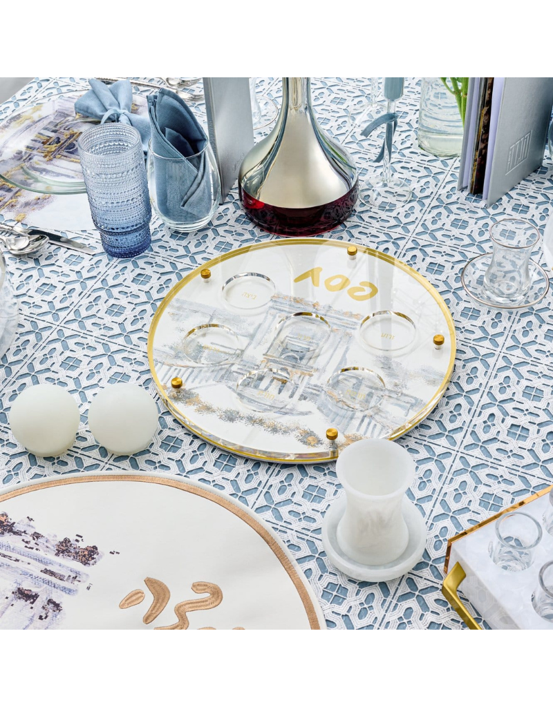 Painted Bais Hamikdash Seder Plate