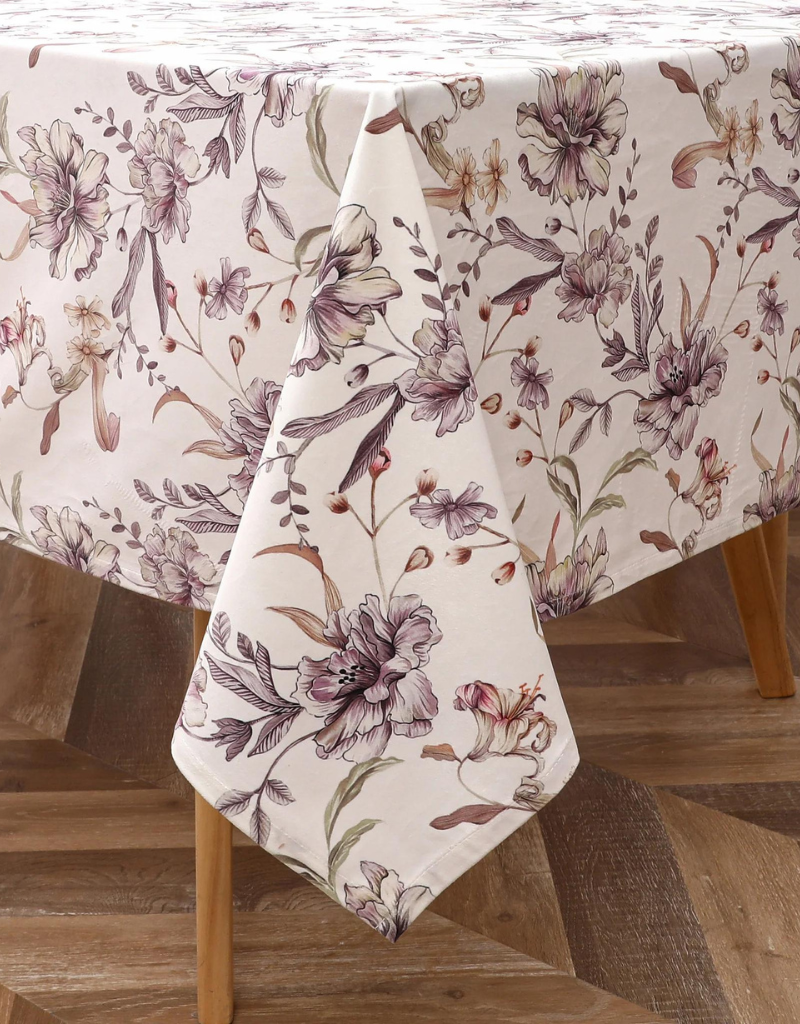 Pastel Floral Velvet Tablecloth #1415