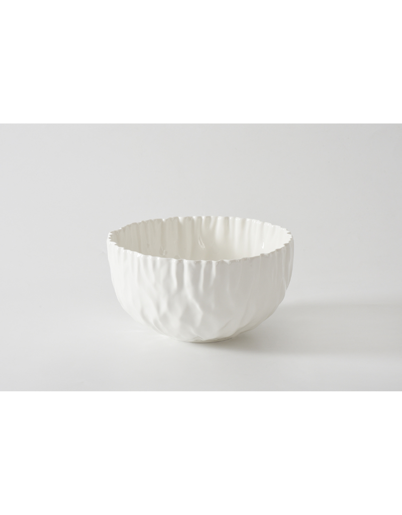 Pleated Large Porcelain Bowl