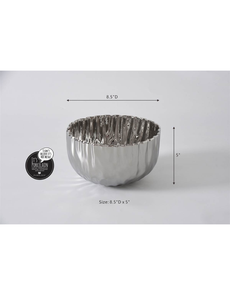 Pleated Medium Gold Porcelain Bowl