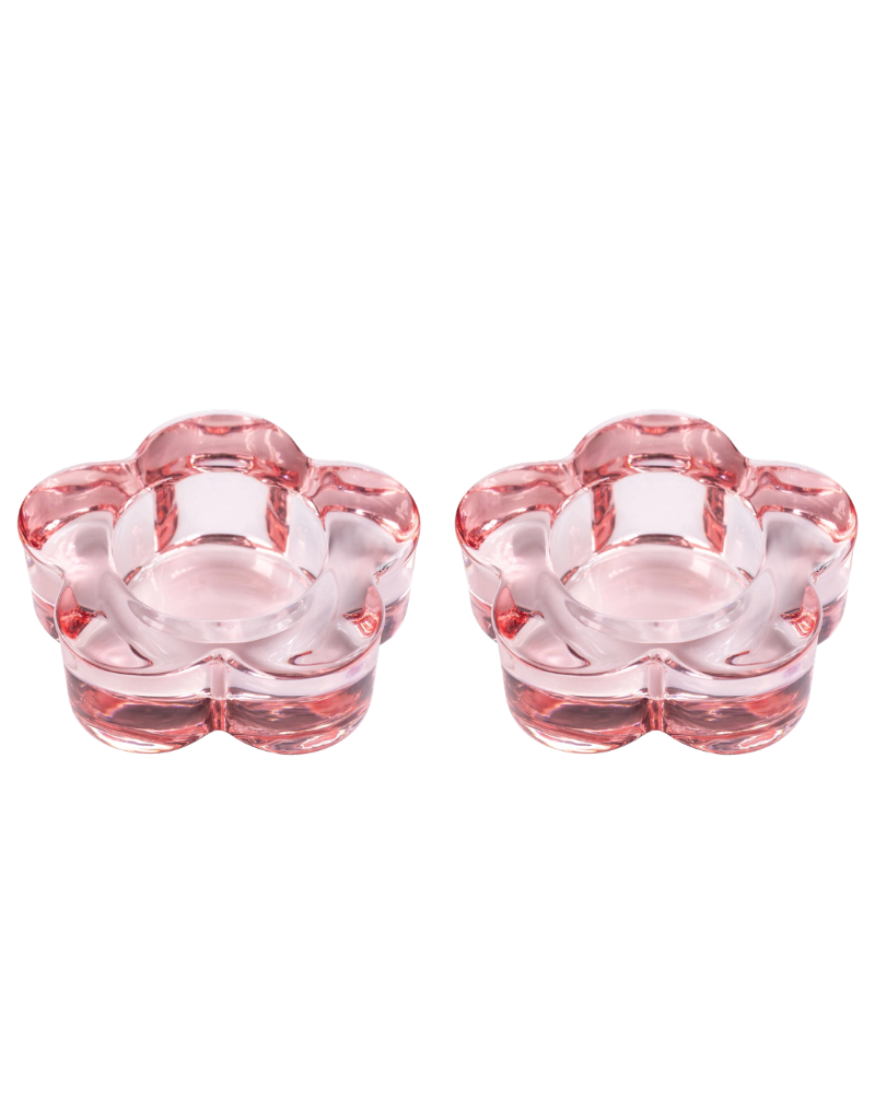 Glass Flower Tealight Holders