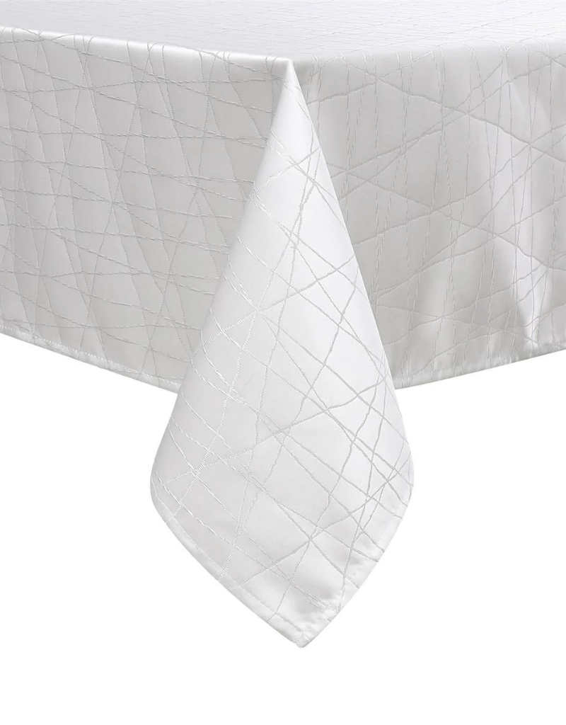 Jacquard White Silver Rays Tablecloth #1333