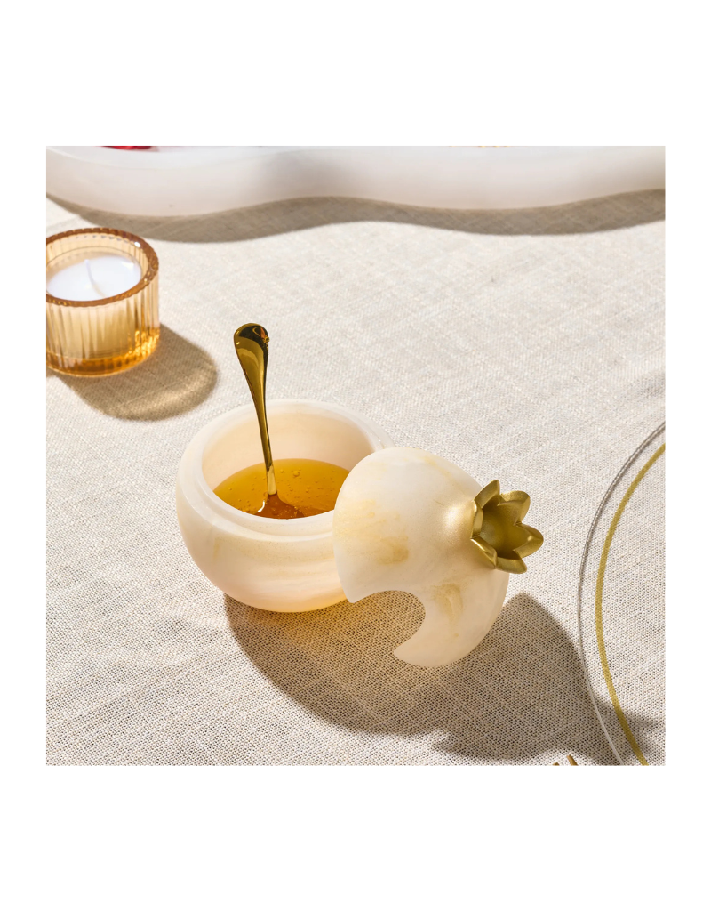 Gourmet Honey & Resin Honey Dish Pomegranate Gift Set