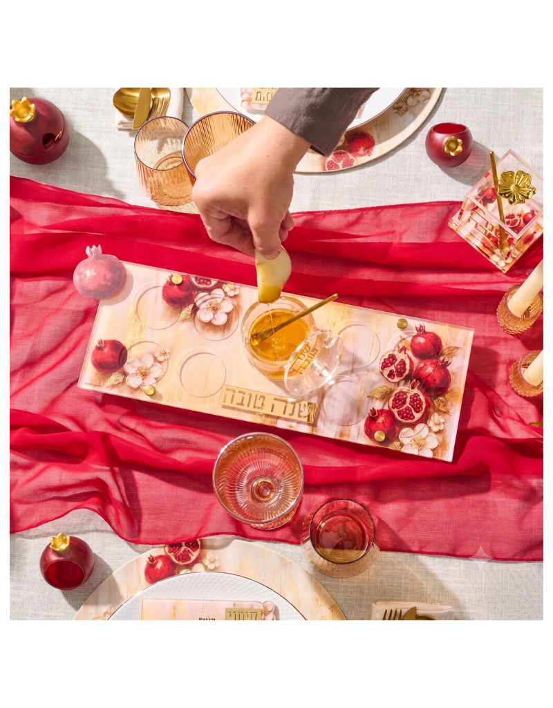 Painted Pomegranates Simanim Tray