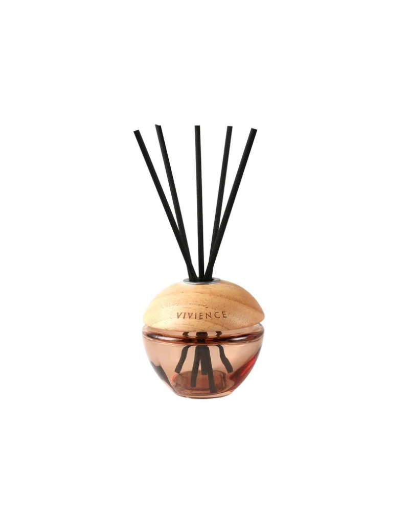 Round Modern Wood Reed Diffuser - Lily of the Valley