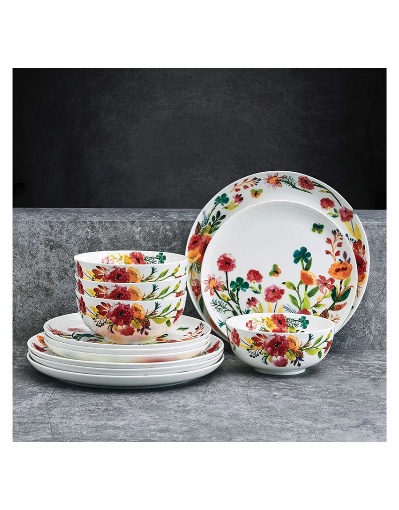 Karina 12pc Bone China Dinnerware Set