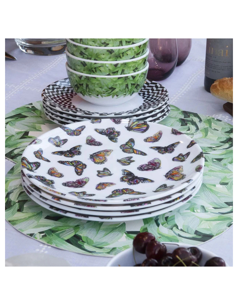 Elizabeth Sutton Collection: Butterflies 12pc Melamine Dinnerware Set