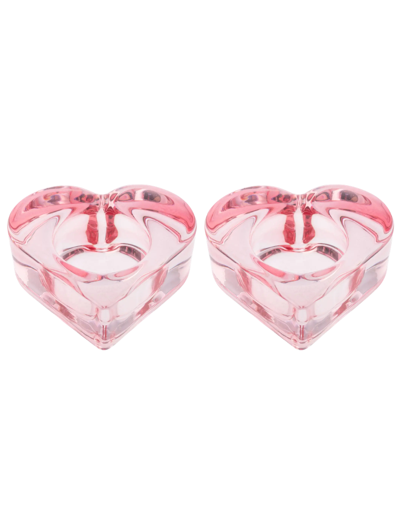 Glass Heart Tealight Holders
