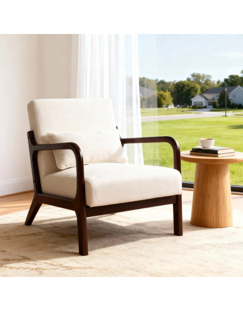 Lounge Accent Chair Solid Wood Frame