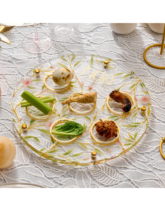 Floral Bird Seder Plate