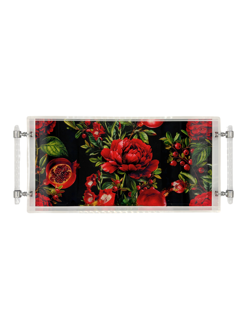 8x16 Acrylic Rosh Hashanah Trays with Handles