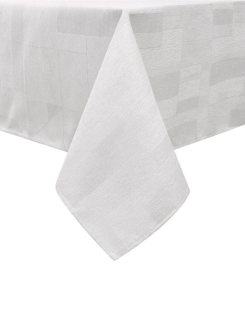 Jacquard Lush White/Silver Tablecloth #1372