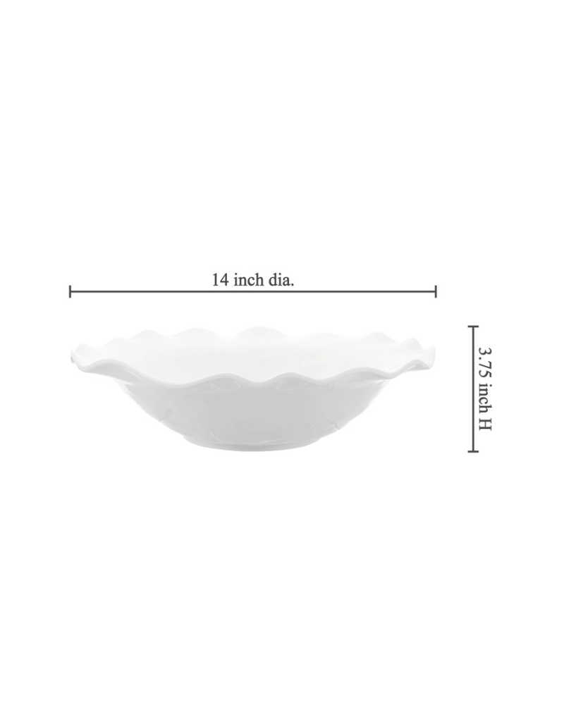 White Round Melamine Serving Bowl