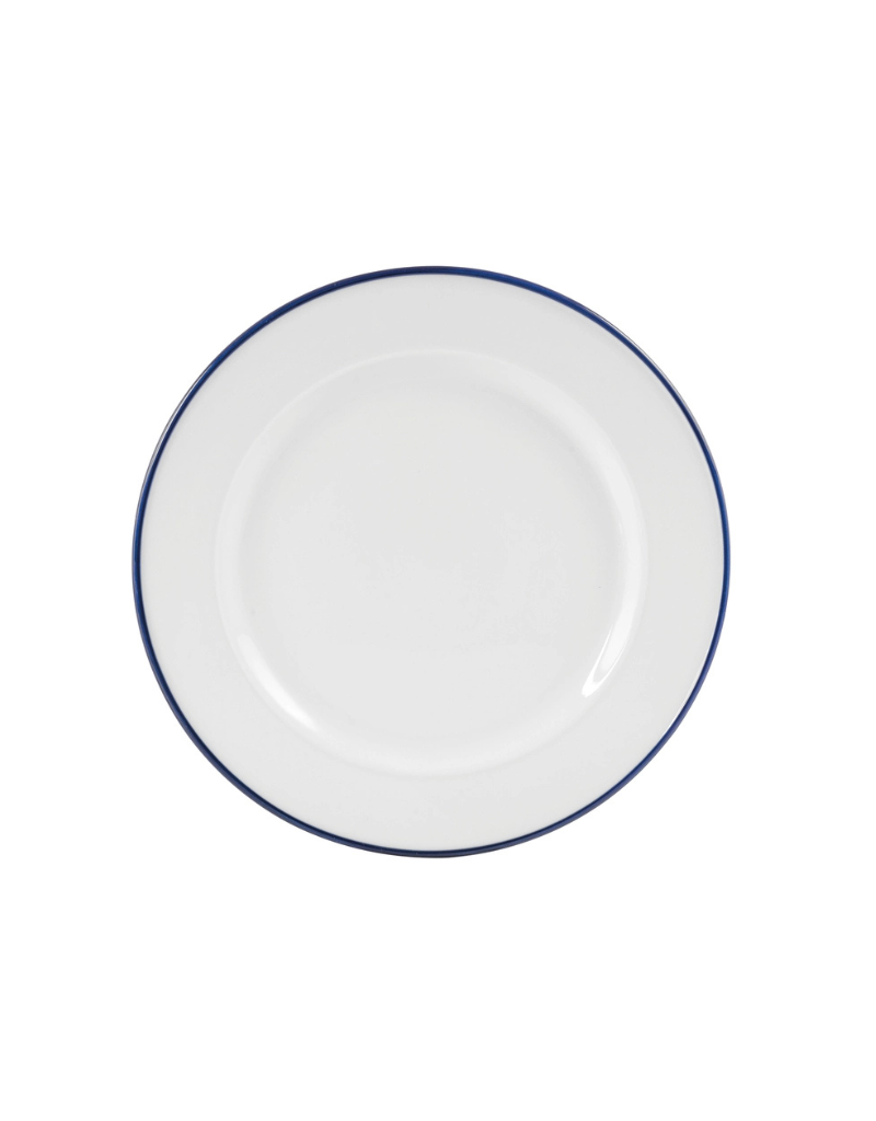 Bistro Blue Band 12pc Porcelain Dinnerware Set