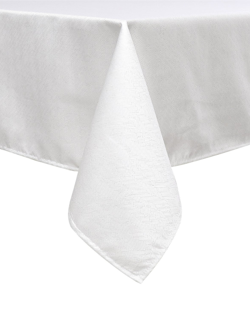 Jacquard Desert White Silver Tablecloth #1335