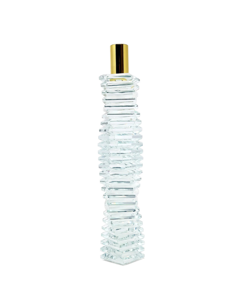 Crystal Candlestick with Linear Design