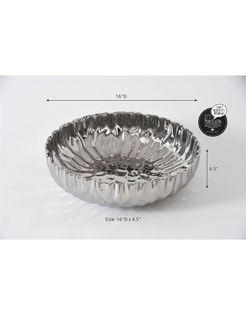 Pleated Extra Large Shallow Bowl