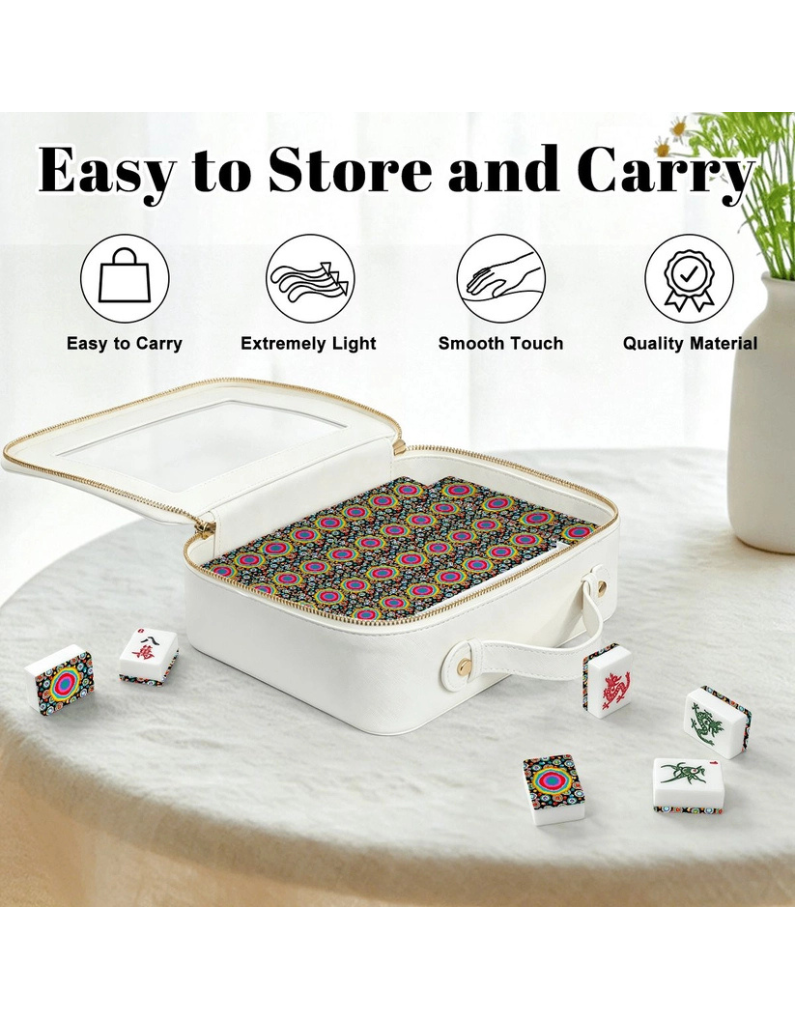 Acrylic Festive Paper Flowers American Mahjong Tiles + Case