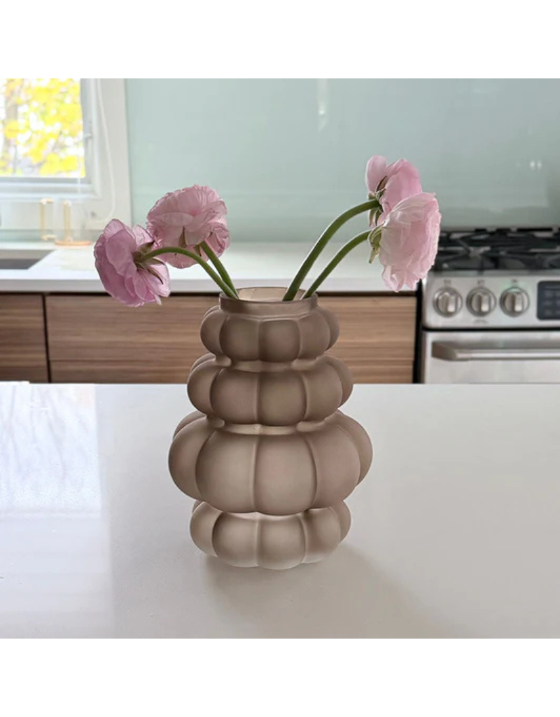 Frosted Bubble Glass Vase
