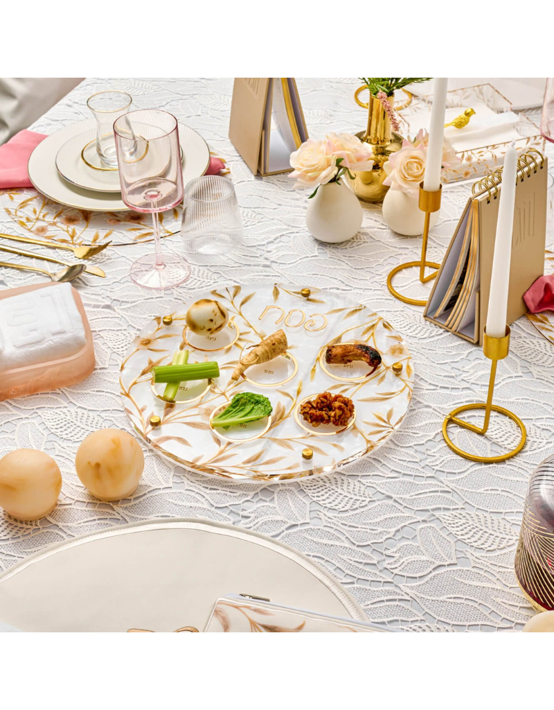 Floral Bird Seder Plate