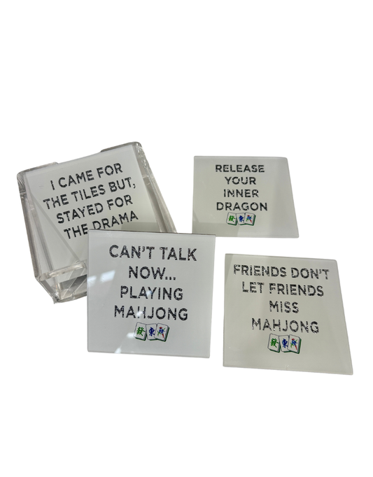 Acrylic Coaster Set - Mahjong Phrases