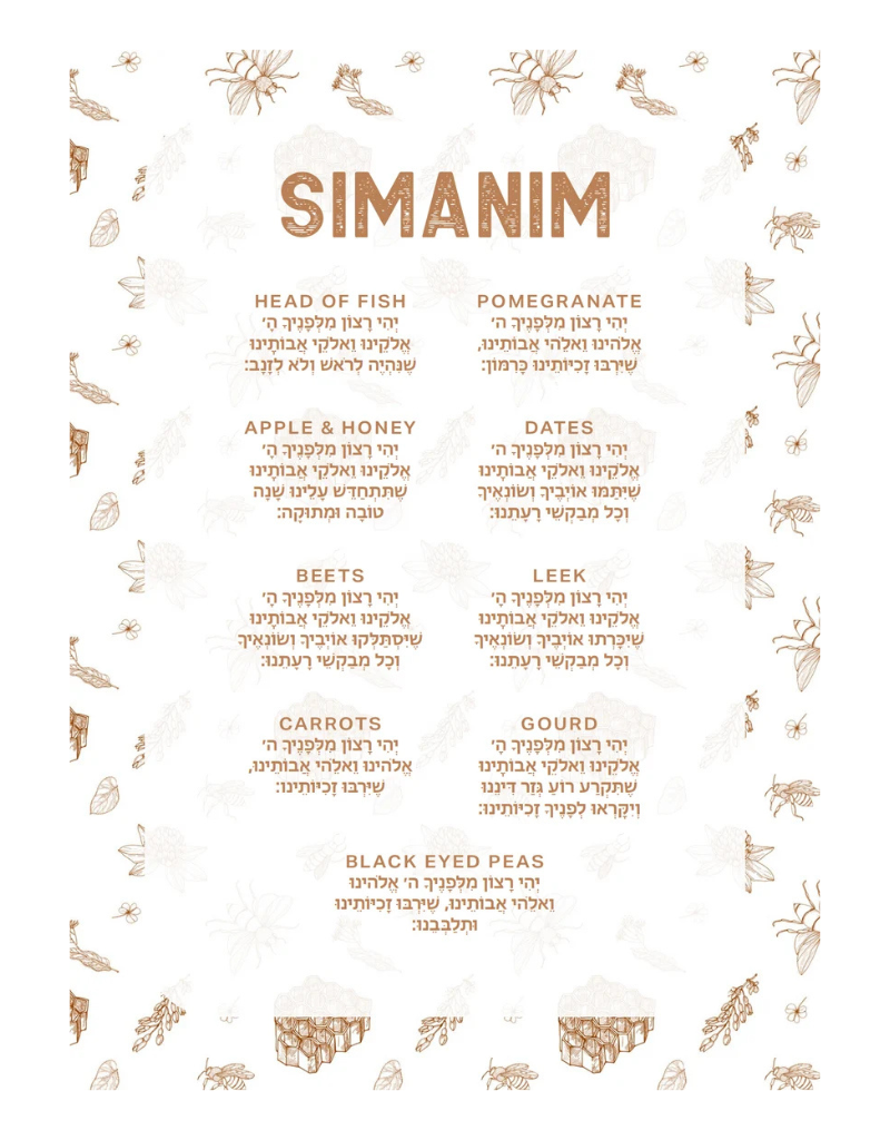 Rosh Hashanah Simanim Cards