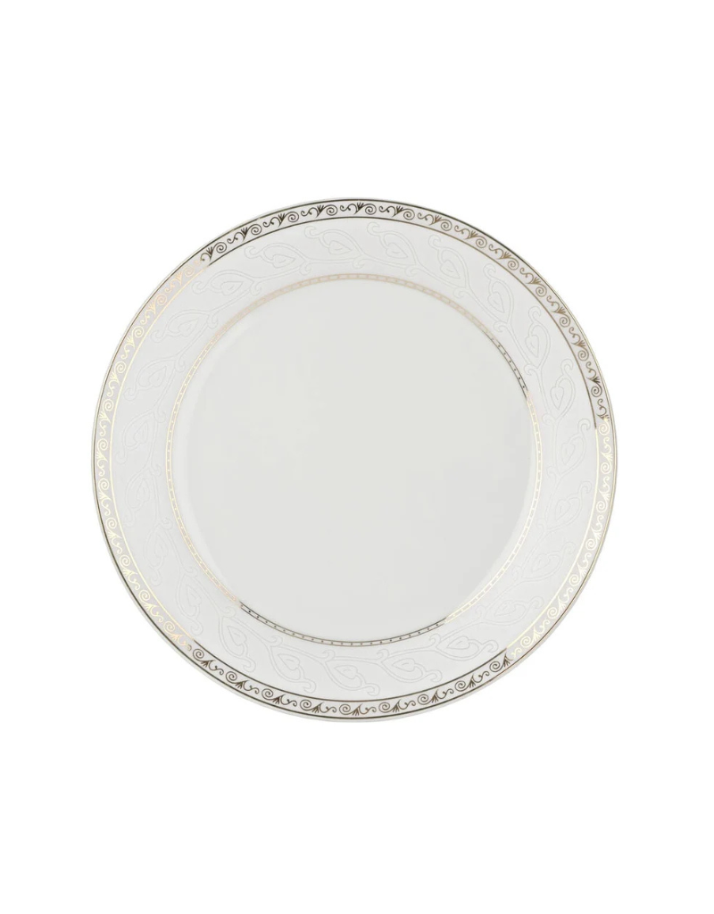 Gold Serif 32pc Porcelain Dinnerware Set