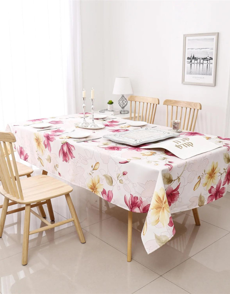 Poly Fushia Floral Tablecloth #1503