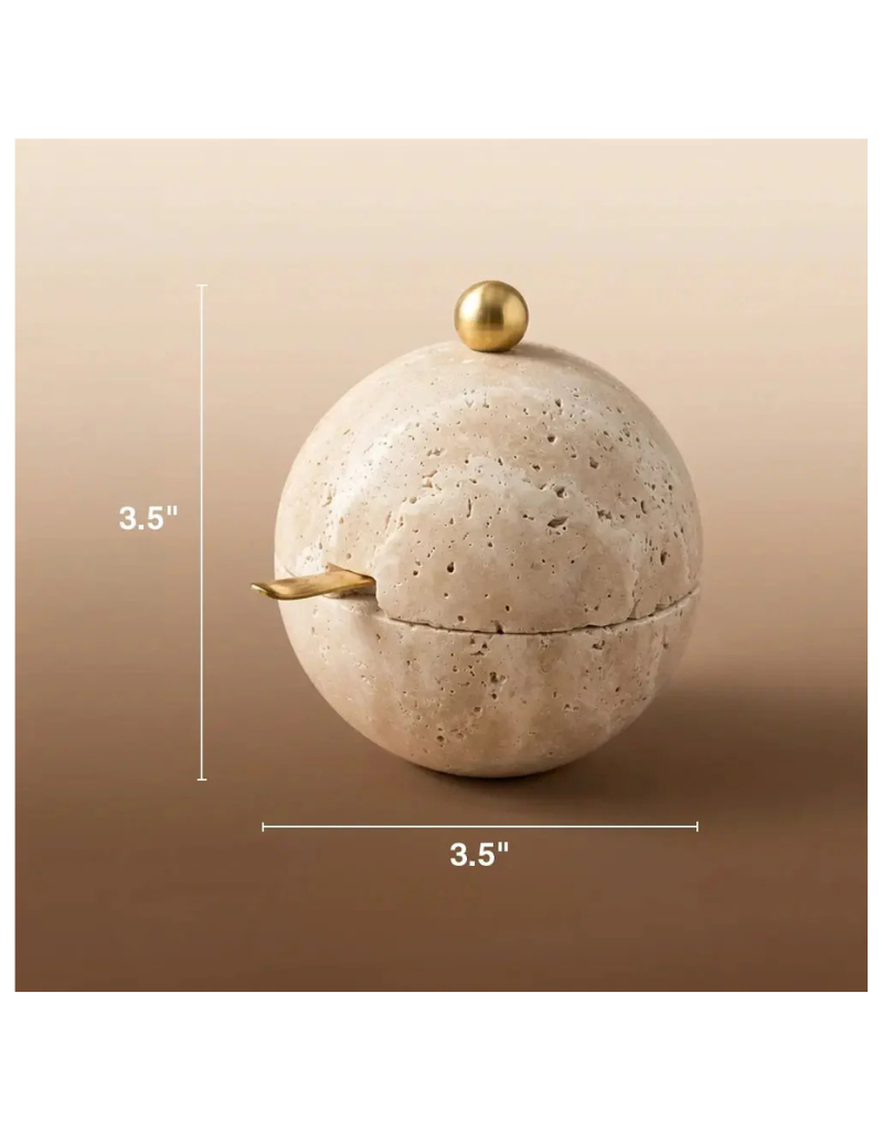 Travertine Honey Dish