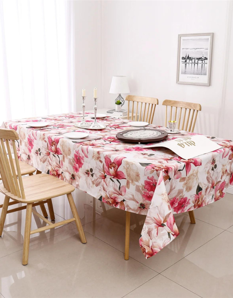 Poly Red Floral Tablecloth #1500