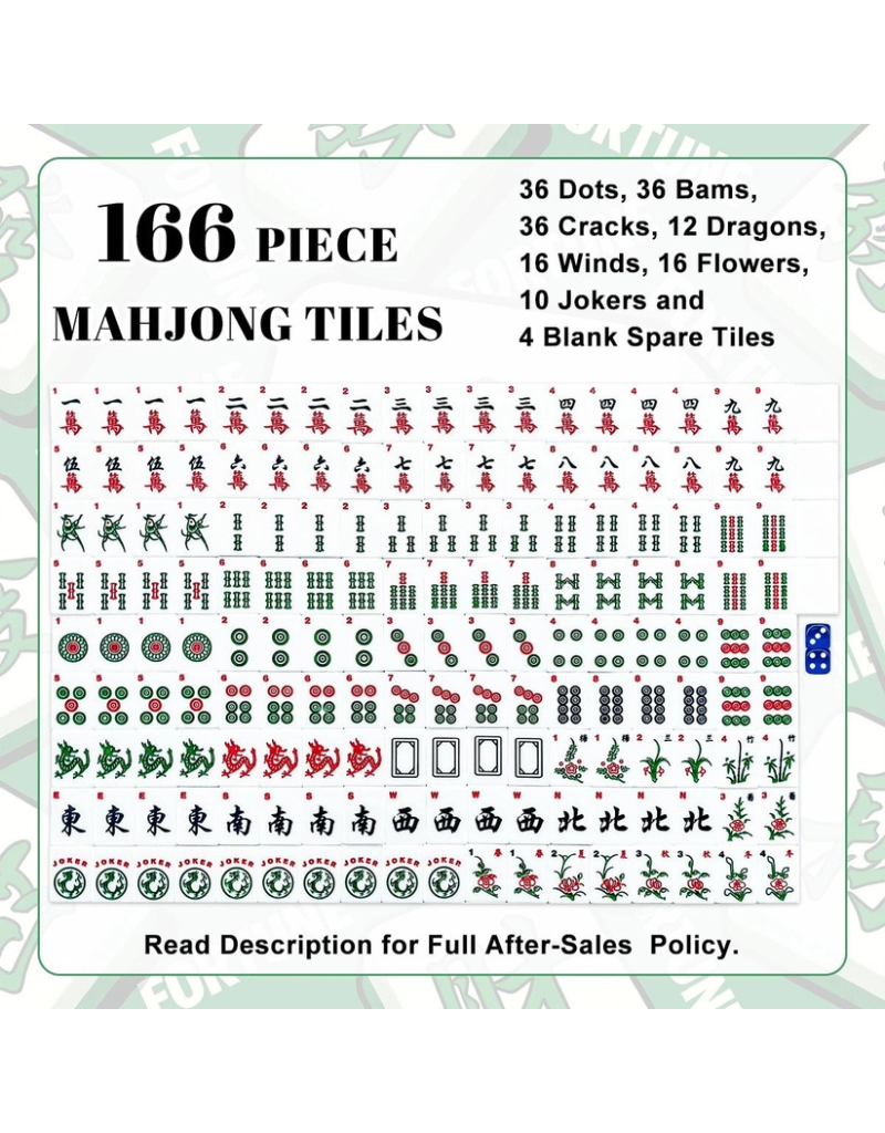 Acrylic Festive Paper Flowers American Mahjong Tiles + Case