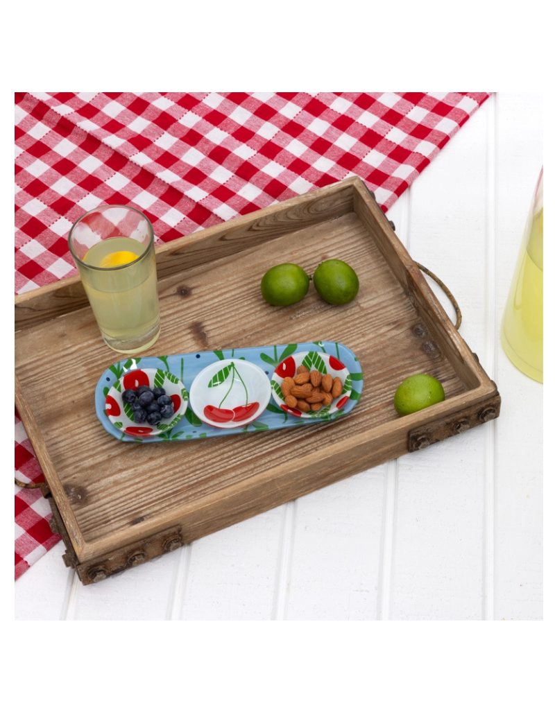Fruit Glass Serving Tray with Bowls
