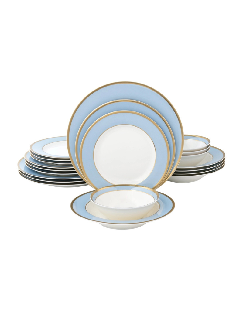 Gail Light Blue 20pc Bone China Dinnerware Set