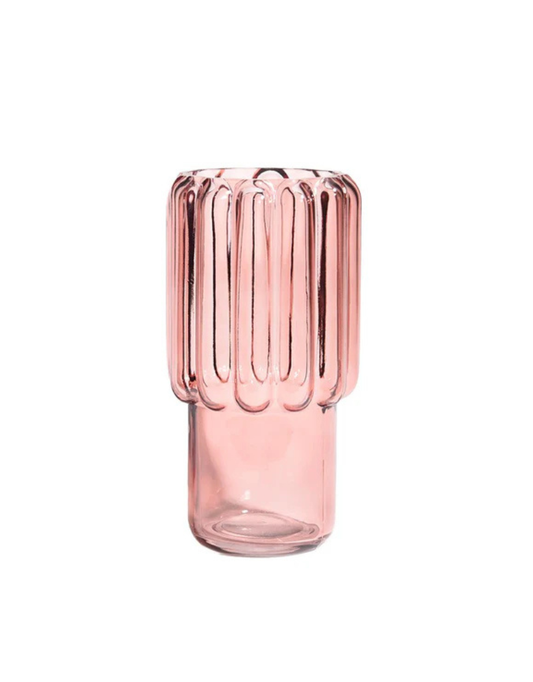 Mauve Vase with Wide Stripes