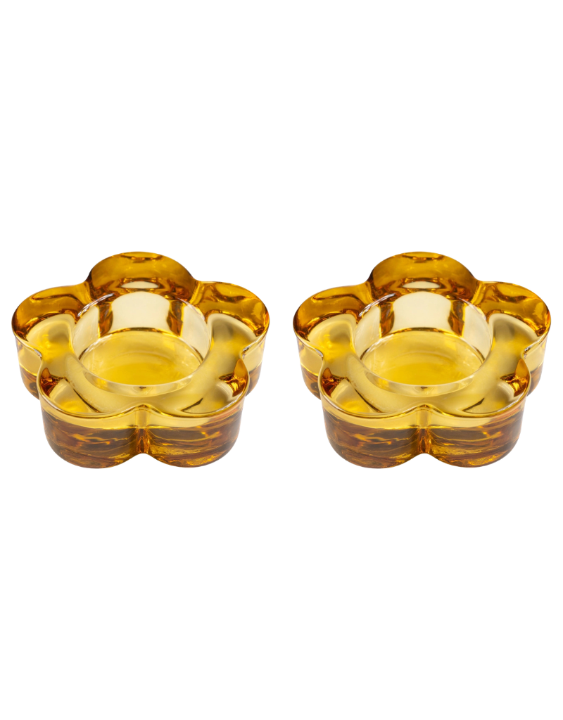 Glass Flower Tealight Holders