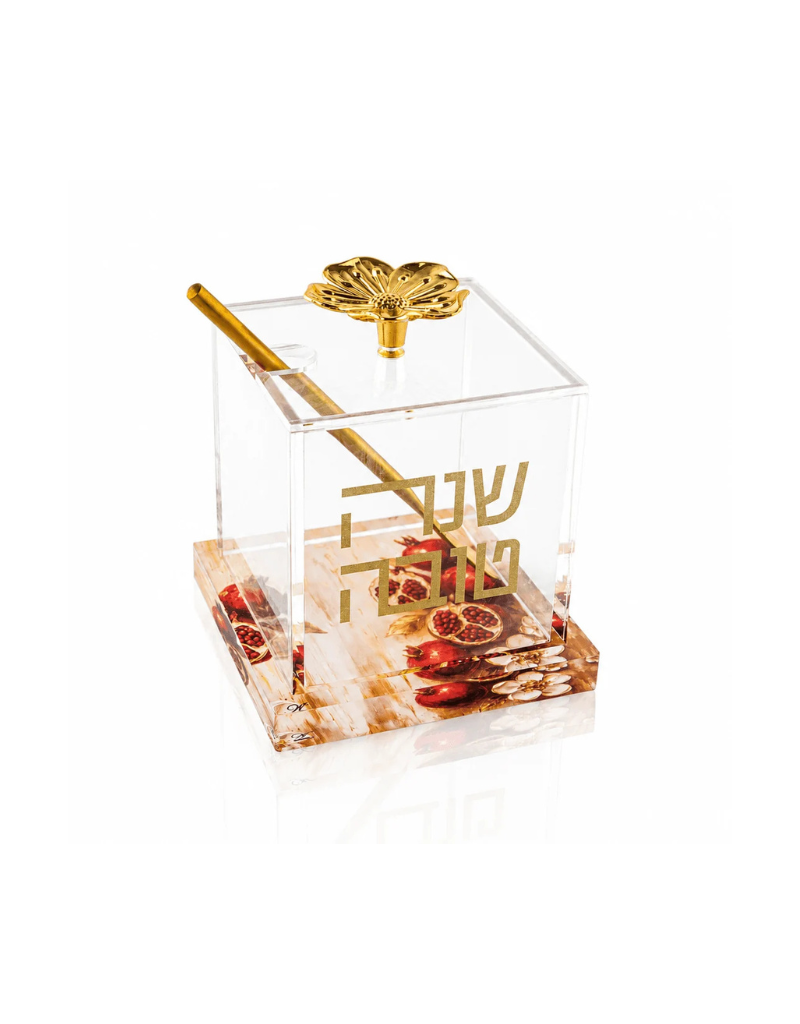 Painted Pomegranate Honey Dish