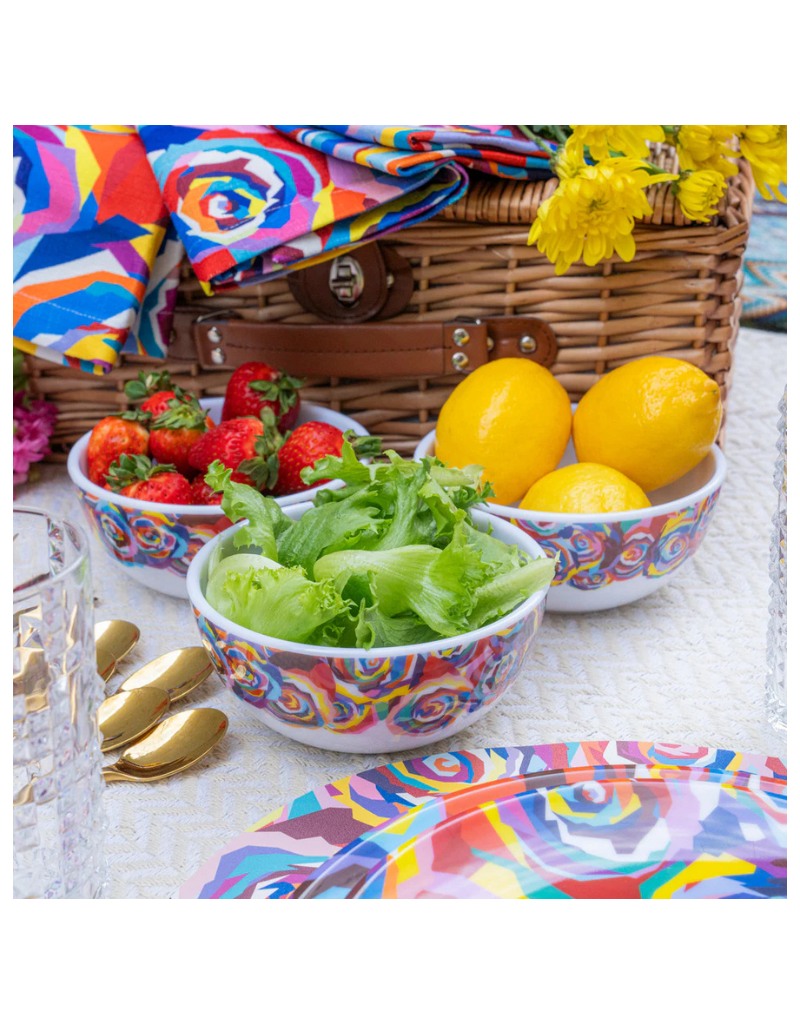 Elizabeth Sutton Collection: Multicolored Roses 12pc Melamine Dinnerware Set