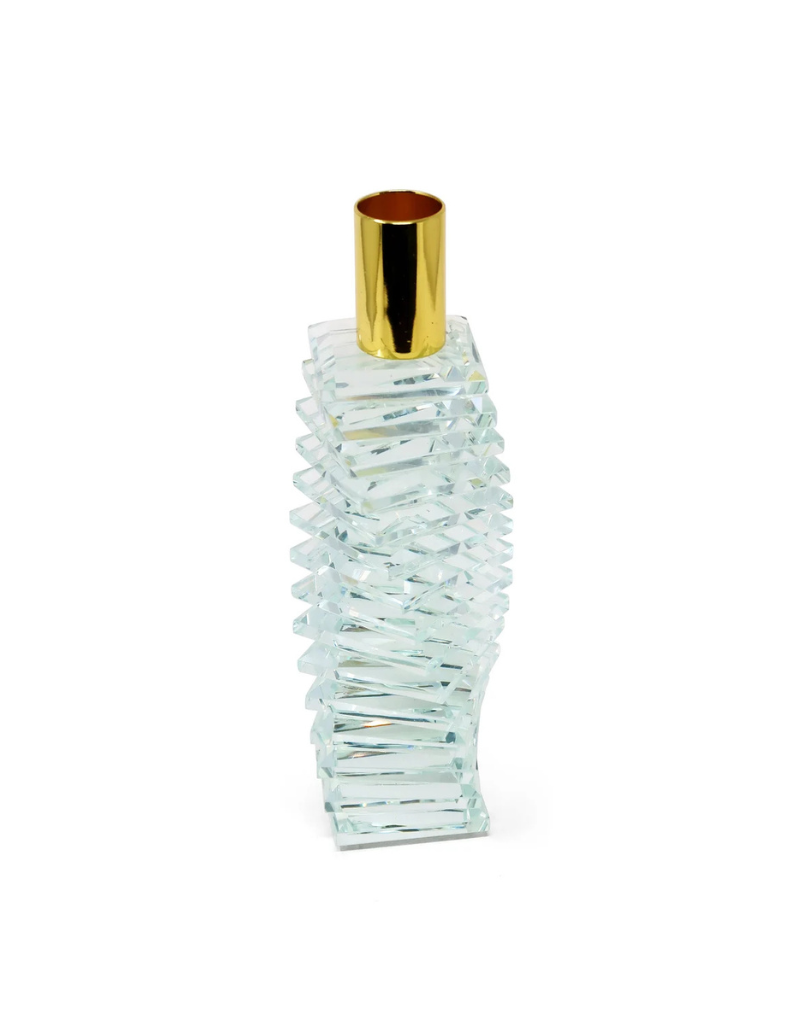 Crystal Candlestick with Linear Design