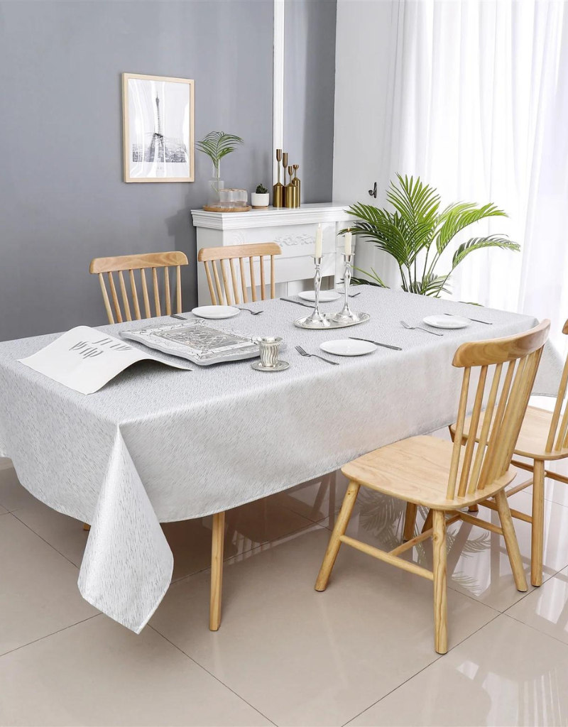 Jacquard Avalon Silver Tablecloth #1337