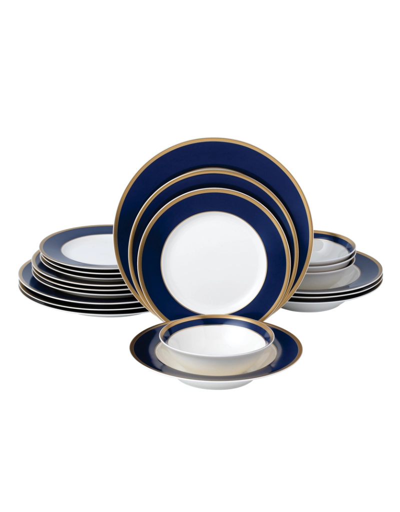 Gail Dark Blue 20pc Bone China Dinnerware Set