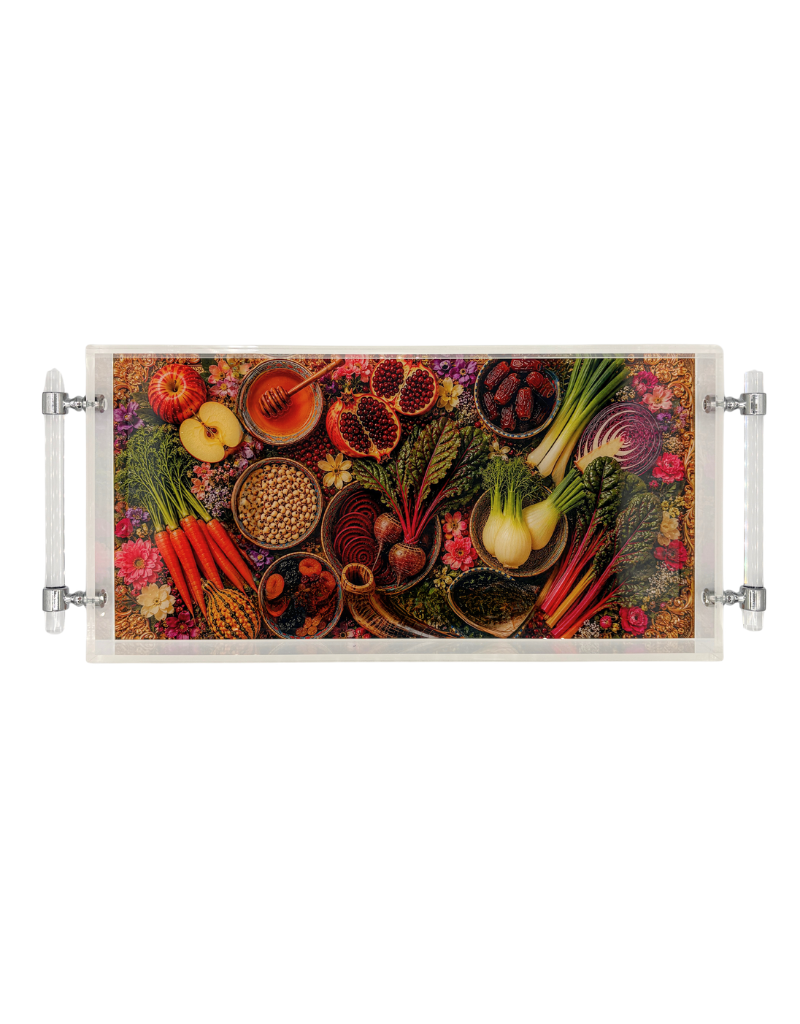 8x16 Acrylic Rosh Hashanah Trays with Handles