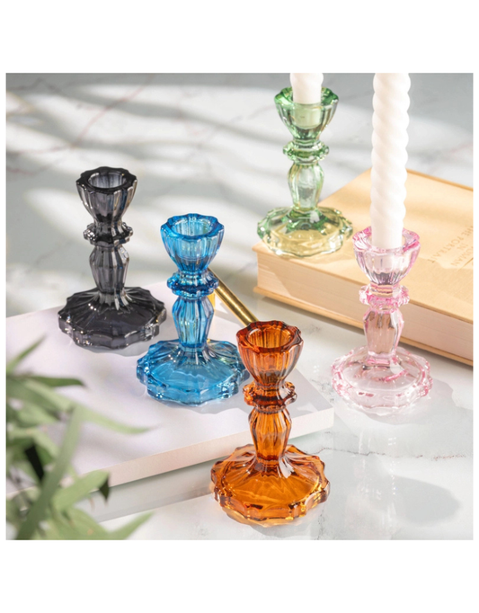 Glass Candlestick Holders