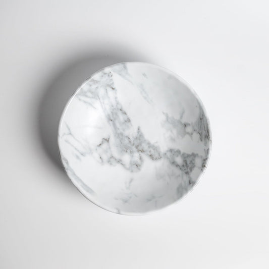 White Marble Melamine Serving Bowl