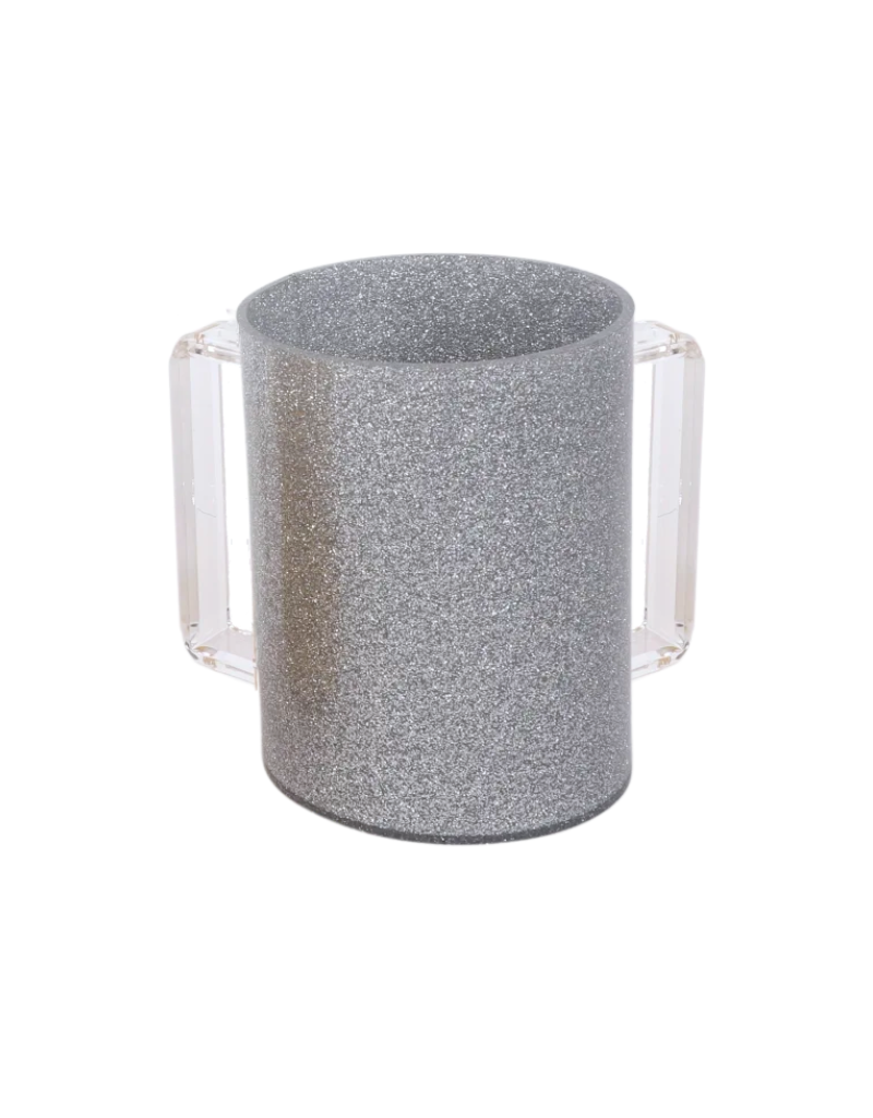 Silver Glitter Acrylic Wash Cup