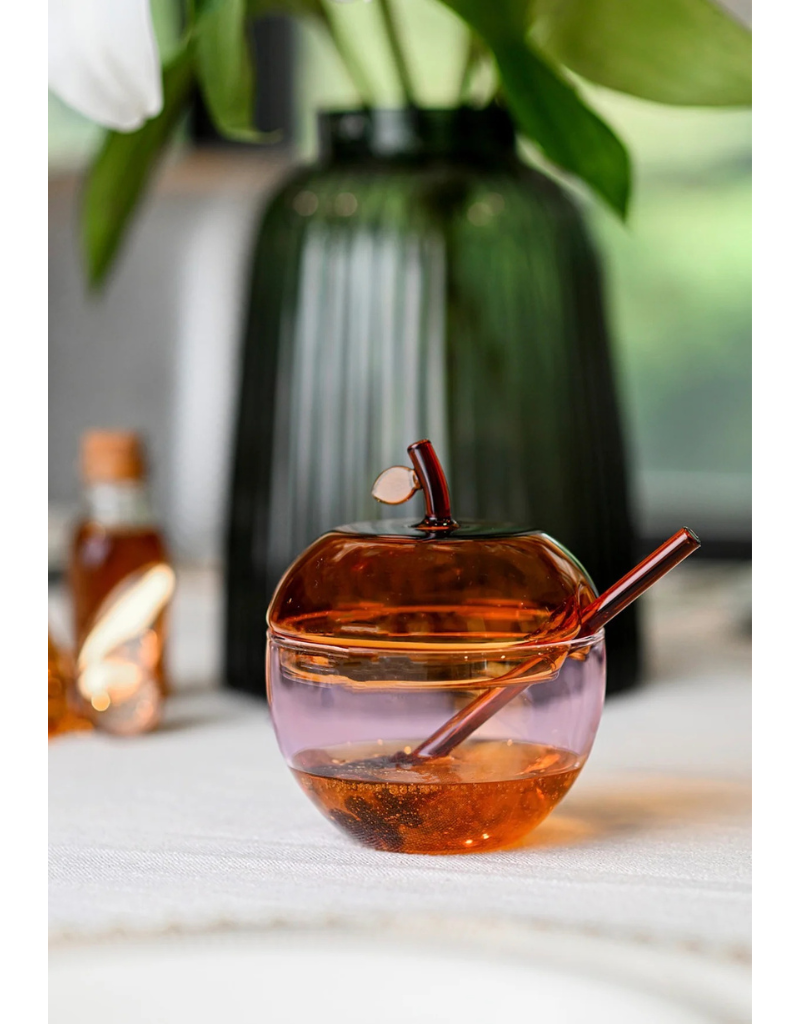 Large Glass Honey Dish