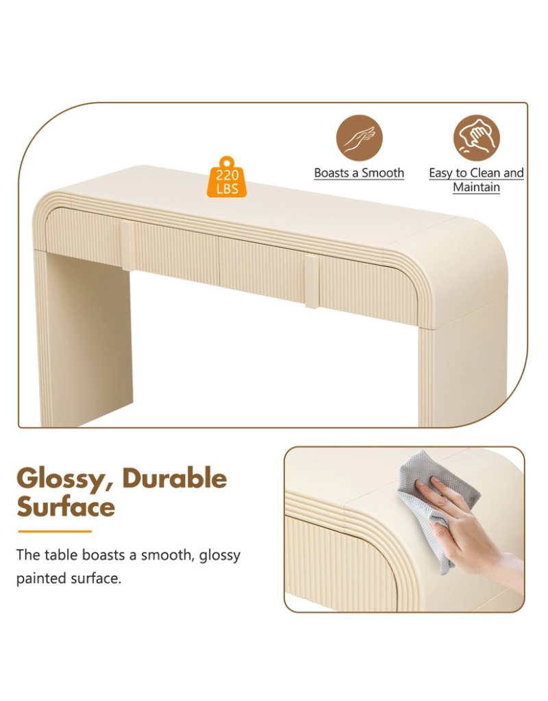Apricot Cream Modern Console Table