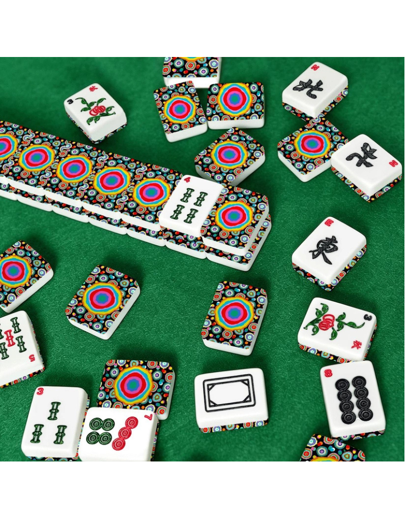 Acrylic Festive Paper Flowers American Mahjong Tiles + Case