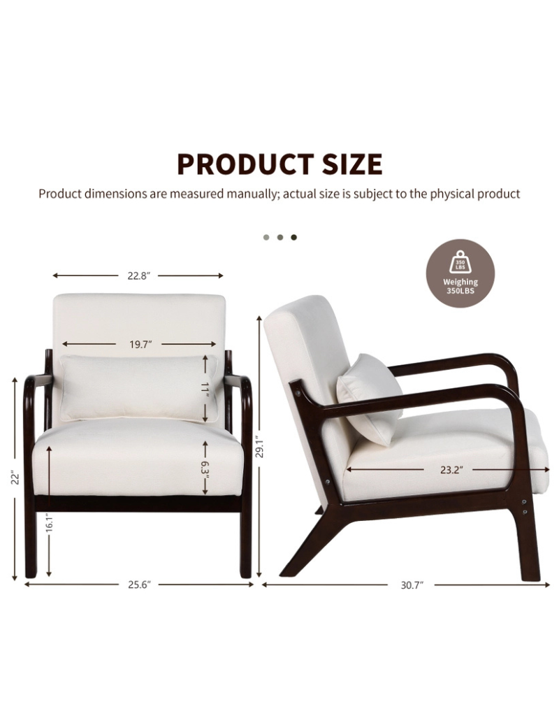 Lounge Accent Chair Solid Wood Frame